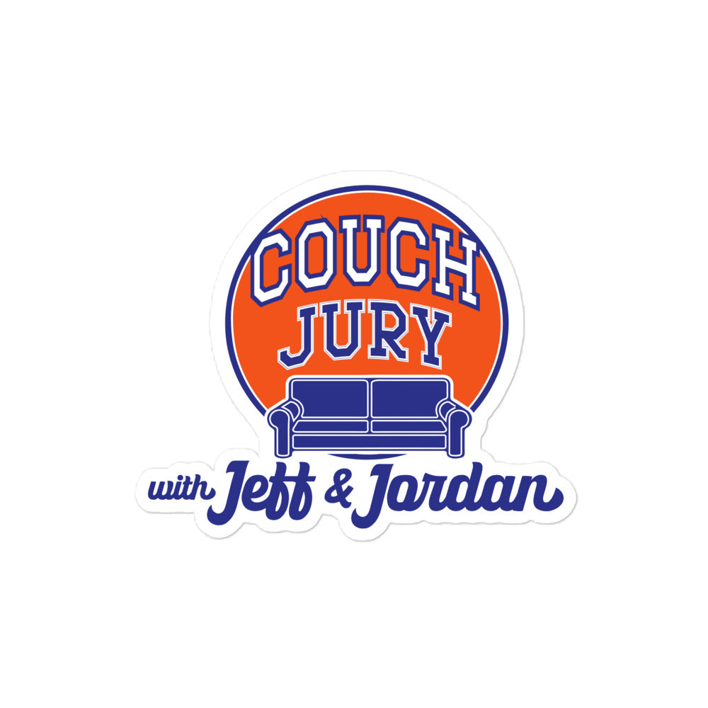 Couch Jury Vinyl Sticker official Jeff and Jordan merch